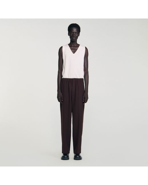 Sandro White Wide-Leg Trousers for men