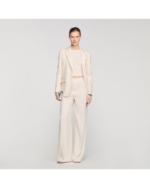 Sandro Natural Striped Trousers