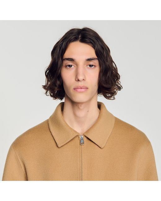 Sandro Blue Double-Faced Wool Jacket for men
