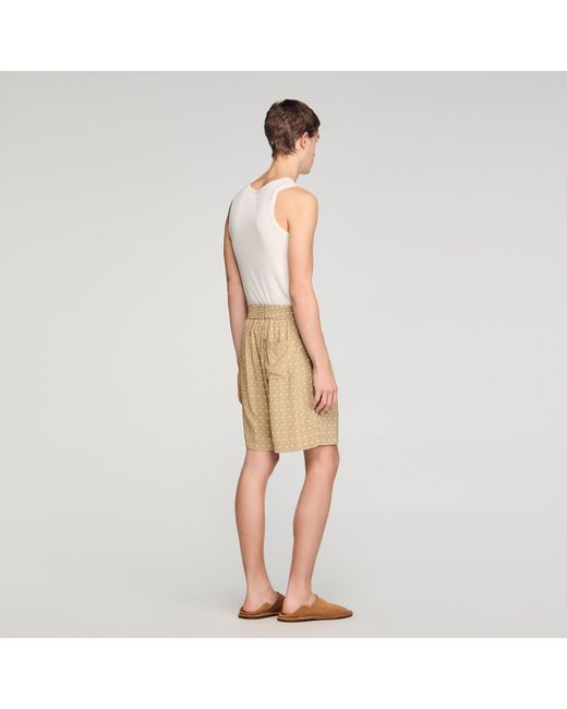 Sandro Natural Link Print Floaty Shorts for men