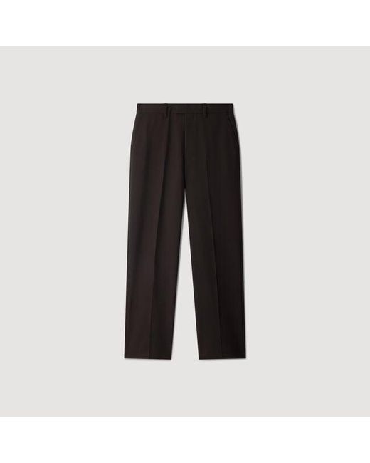 Sandro Black Wool Suit Trousers for men