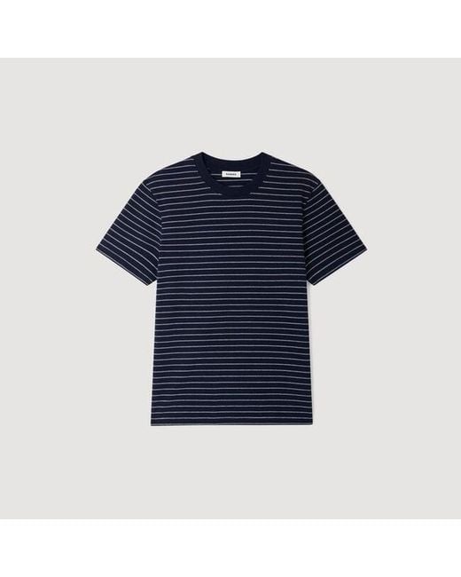 Sandro Blue Striped T-Shirt for men