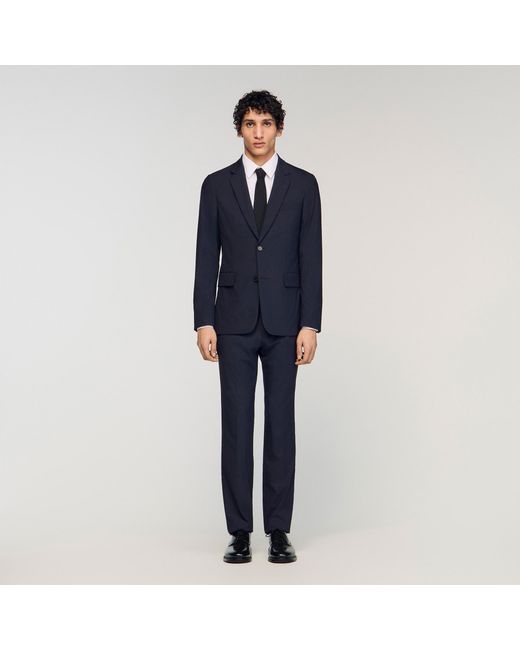 Sandro Blue Wool Suit Jacket for men