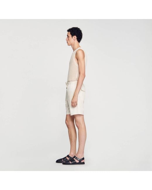 Sandro White Cotton Shorts for men
