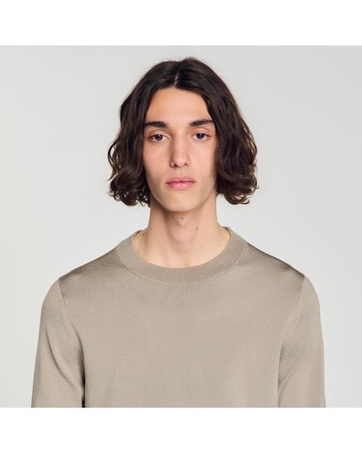 Sandro Blue Fine Knit Sweater for men