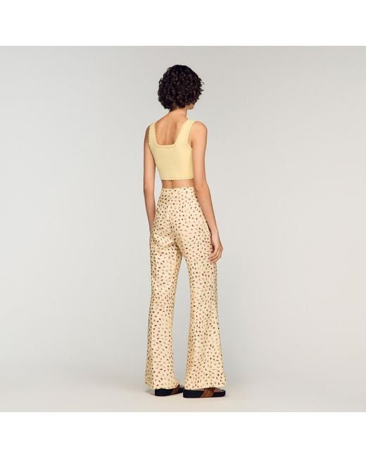 Sandro Natural Floral Trousers