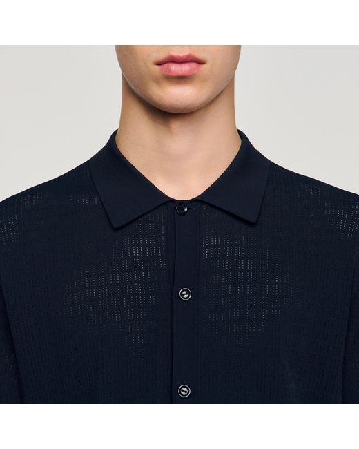 Sandro Blue Openwork Shirt for men