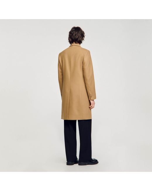 Sandro Natural Wool Broadcloth Coat for men