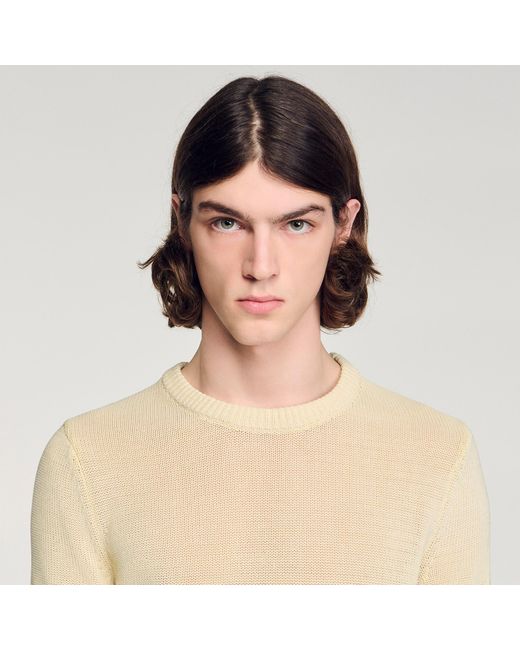 Sandro White Fine Knit T-Shirt for men
