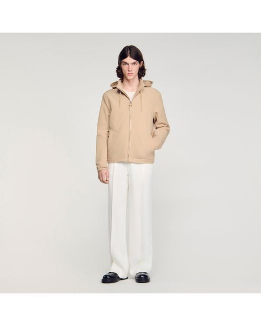 Sandro Natural Hooded Zip-Up Jacket for men