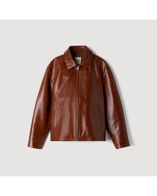 Sandro Blue Leather Jacket for men