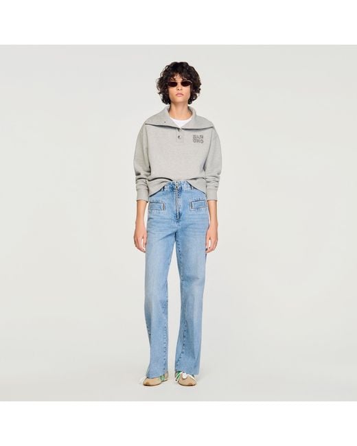 Sandro Blue Wide-Leg Jeans