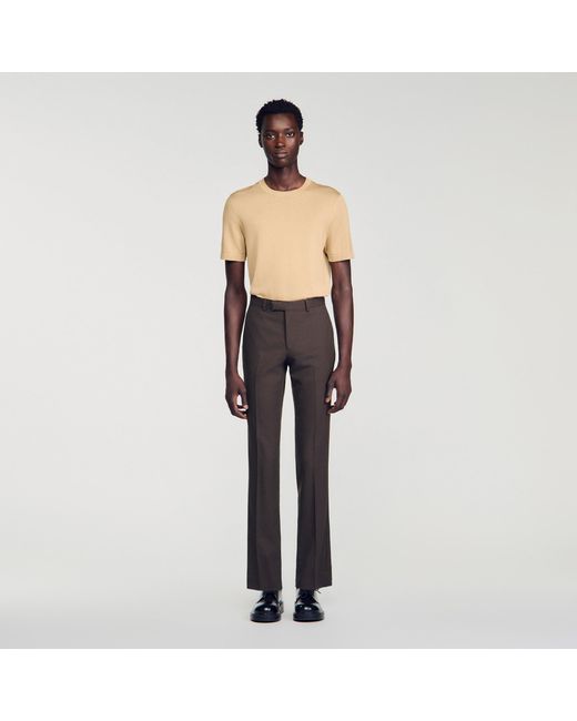 Sandro Black Wool Suit Trousers for men
