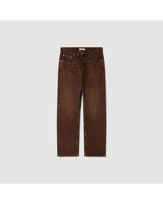Sandro Brown Regular Washed-Effect Jeans for men