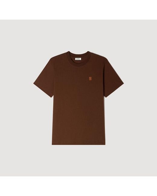 Sandro Multicolor Leather Logo T-Shirt for men