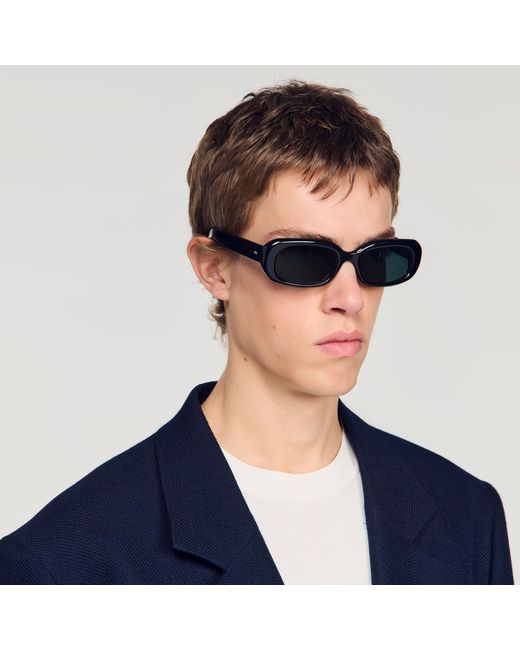 Sandro Black Rectangular Sunglasses for men