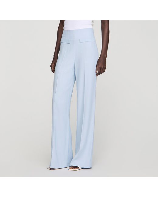Sandro Blue Striped Sequin Trousers