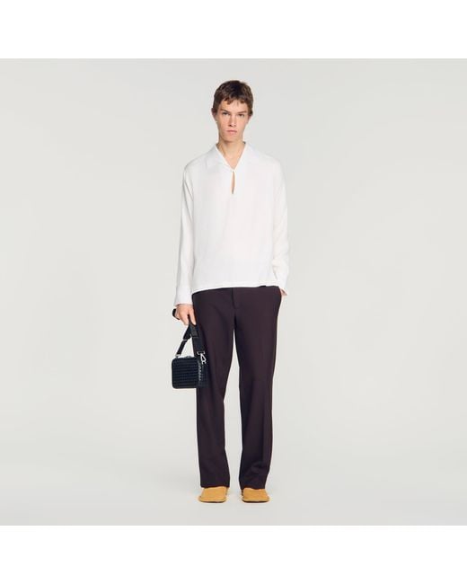 Sandro White Tunic-Effect Shirt for men