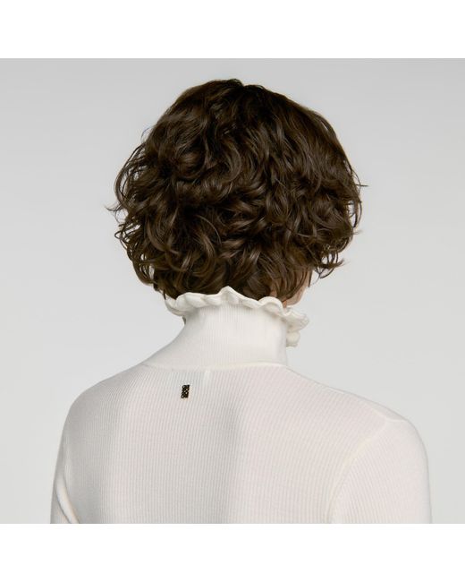 Sandro Blue Ruffled Turtleneck Wool Sweater