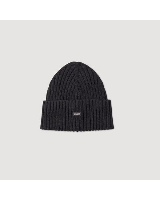 Sandro Black Knit Hat for men