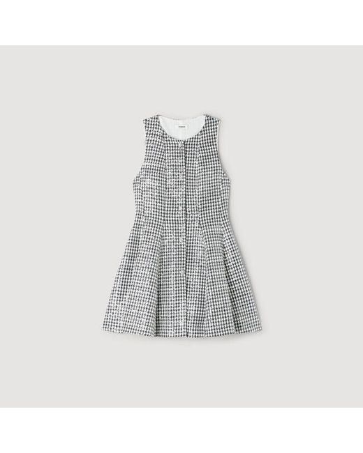 Sandro Multicolor Tweed And Sequin Short Dress