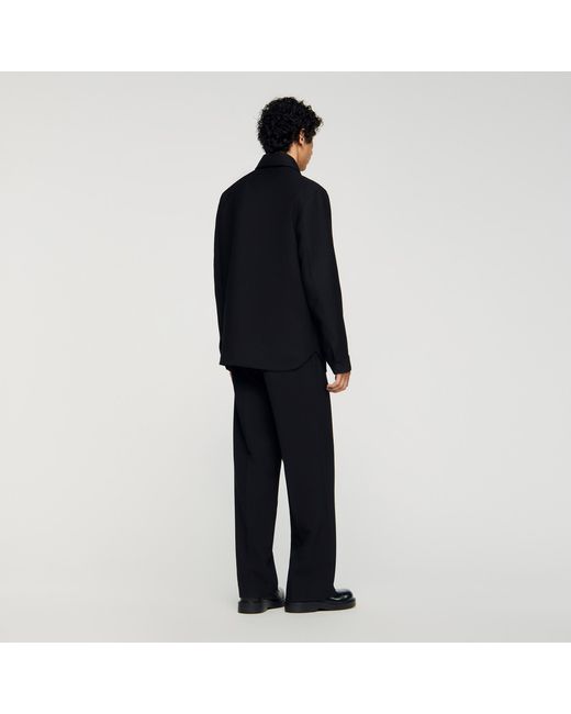 Sandro Black Buttoned Overshirt for men