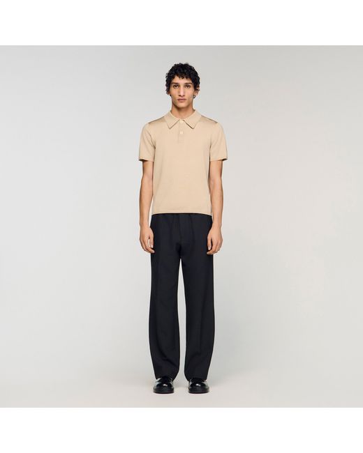 Sandro Multicolor Short-Sleeve Knitted Polo Shirt for men