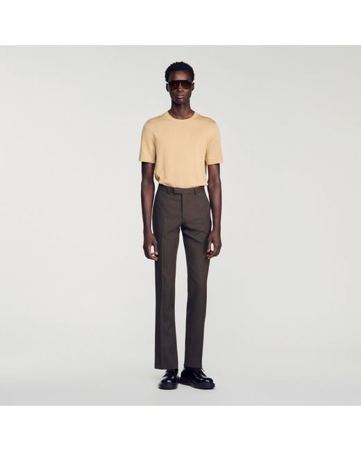 Sandro Black Wool Suit Trousers for men