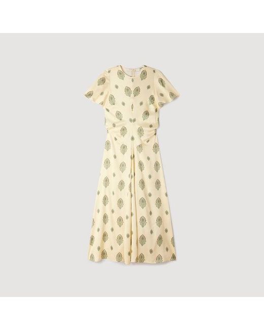 Sandro Metallic Paisley Print Midi Dress