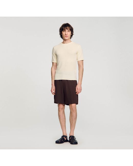 Tee-shirt en maille bouclette Sandro pour homme en coloris Natural