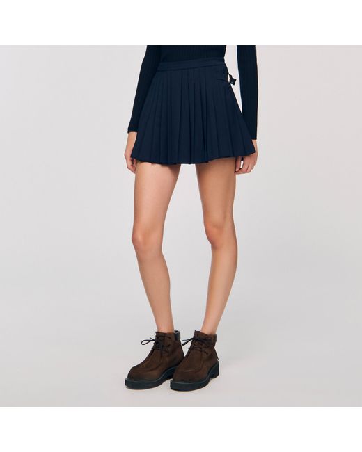 Sandro Blue Pleated Skort