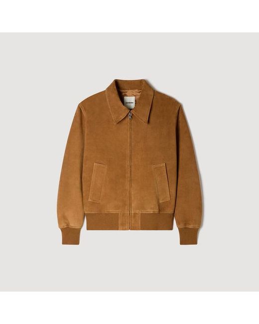Sandro Blue Goat Leather Jacket for men