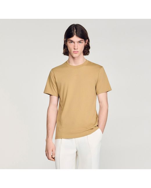 Sandro White Cotton T-Shirt for men