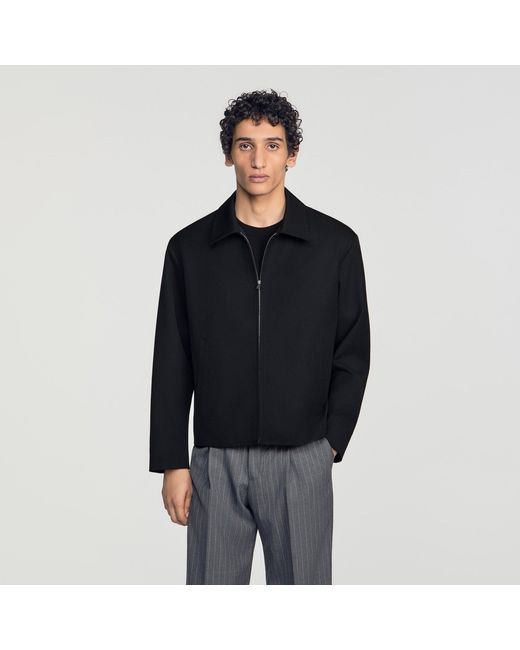 Sandro Black Zip-Up Jacket for men