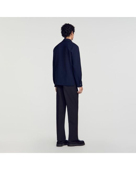 Sandro Blue Zipped Shirt for men