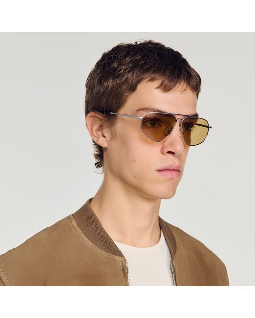 Sandro Multicolor Metal Aviator Sunglasses for men