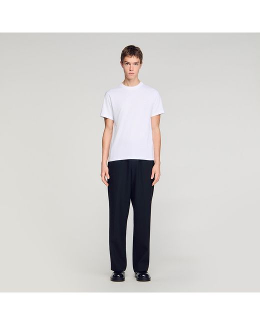 Sandro Blue T-Shirt With Double S Patch for men