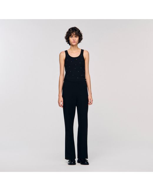 Sandro Blue Straight-Leg Trousers