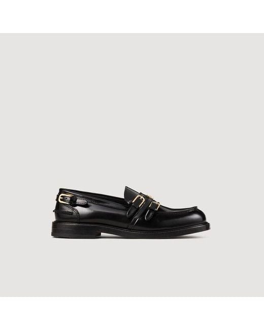 Sandro Black Buckle Loafers