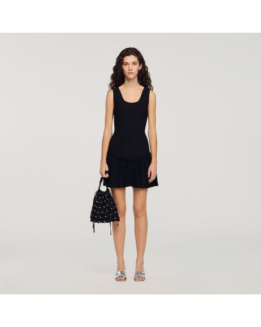 Sandro Black Studded Net Mesh Bag