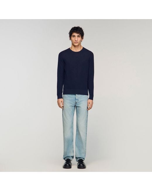 Pull en maille texturée Sandro pour homme en coloris Blue