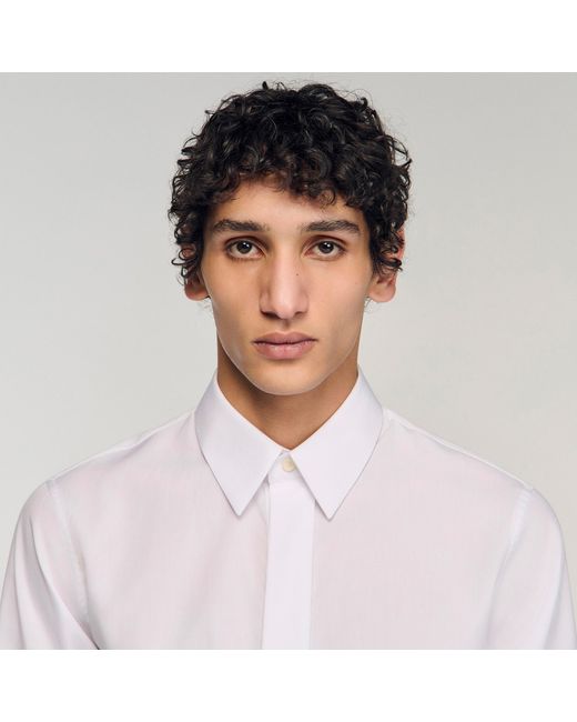 Sandro White Cotton Shirt for men