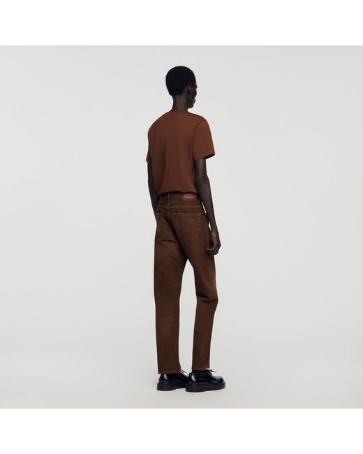 Sandro Brown Regular Washed-Effect Jeans for men