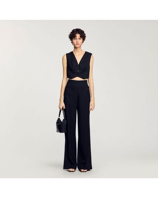Sandro Blue Sequinned Suit Trousers