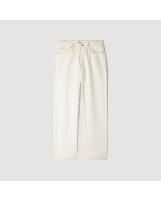 Sandro White Baggy Contrast Jeans for men