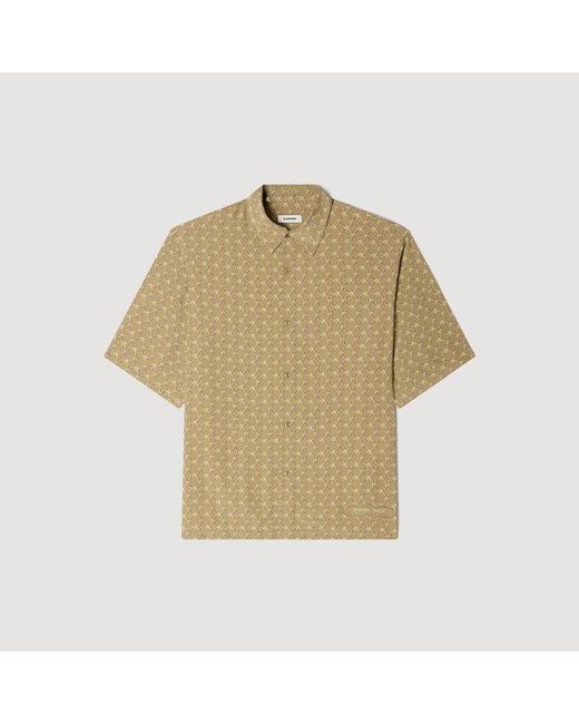 Sandro Natural Loose-Fit Chain Link Print Shirt for men