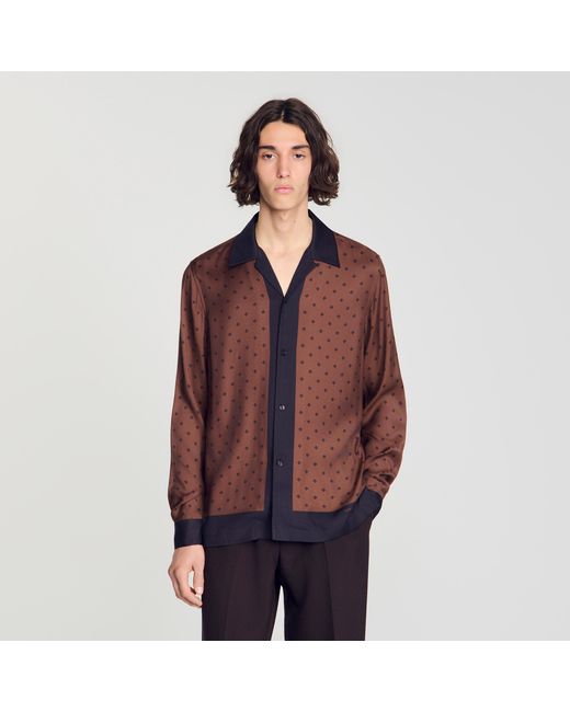 Sandro Red Square Cross Motif Shirt for men