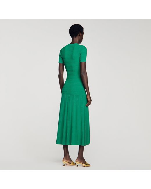 Sandro Green Knit Maxi Dress
