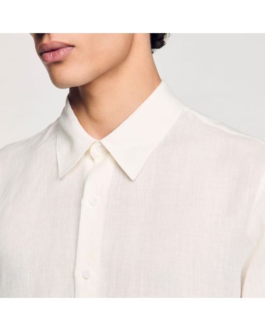 Sandro Natural Linen Shirt for men