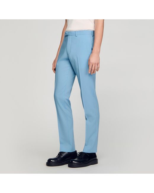 Sandro Blue Wool Suit Trousers for men